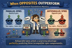 Researchers studied quantum particles rotating in opposite directions